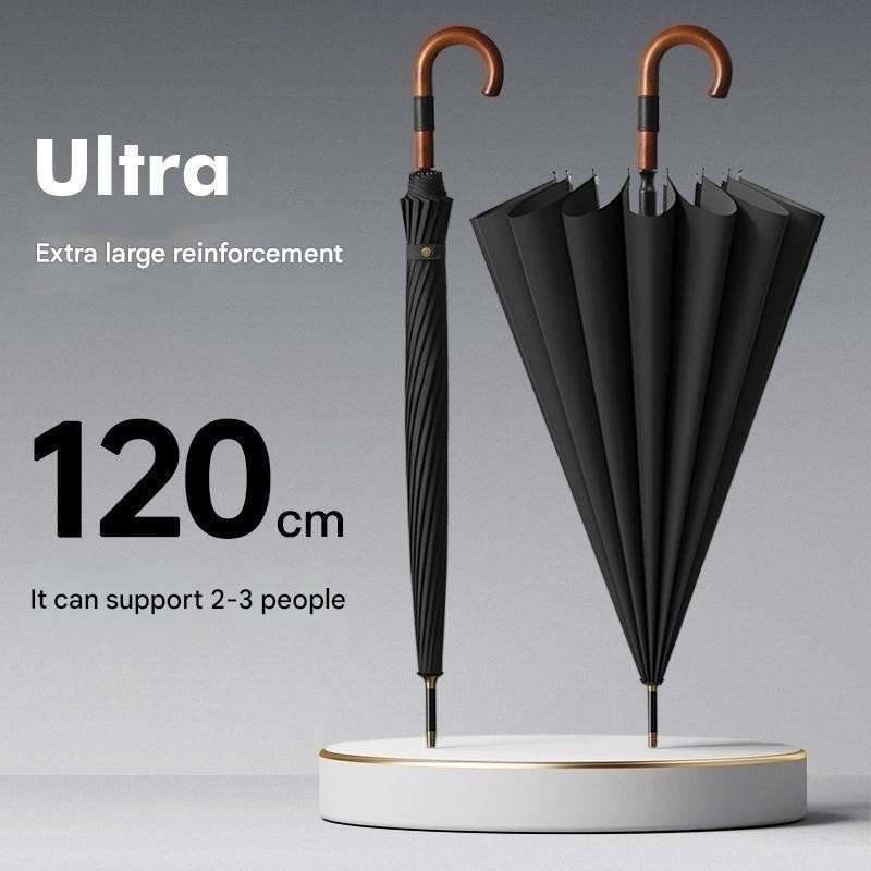 Golf Umbrella Large - 16-Rippen Extra-Großer Haken-Griff Regenschirm Vergrößerter und